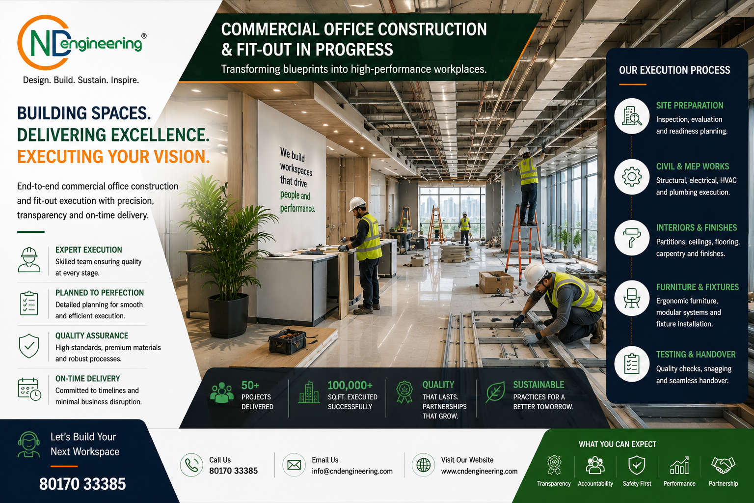 Building spaces, delivering excellence of office interior